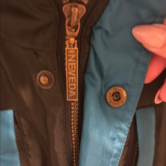 Vintage Veda 90s Black Jacket with Purple and Blue Highlights - Picture 3 of 7